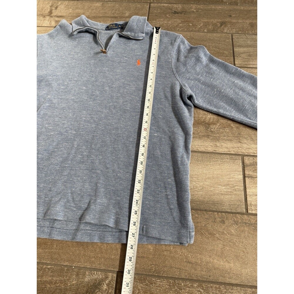 Polo Ralph Lauren 1/4 Zip Mock Neck Sweater Mens XL Gray Pony Cotton Pullover - Picture 4 of 6